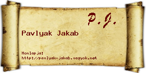 Pavlyak Jakab névjegykártya